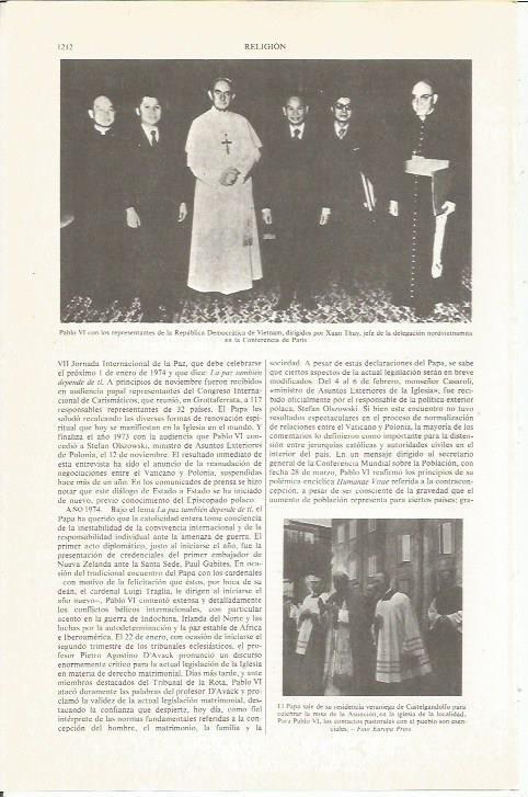LAMINA ESPASA 36933: Pablo VI con representantes de Vietnam