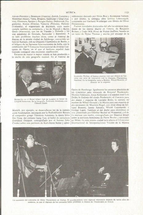 LAMINA ESPASA 36913: Concierto de Mikas Theodorakis en Atenas