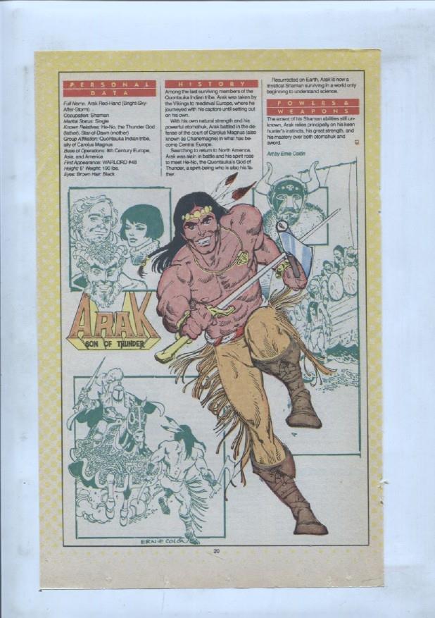 Ficha personaje DC Comics numero 104: Aquaman y Arak son of Thunder