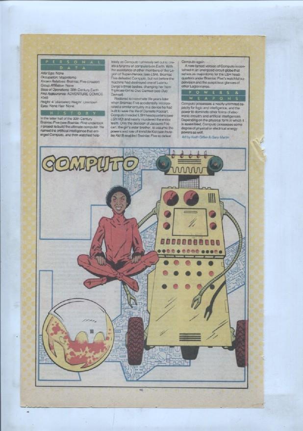 Ficha personaje DC Comics numero 115: Composite Superman y Computo