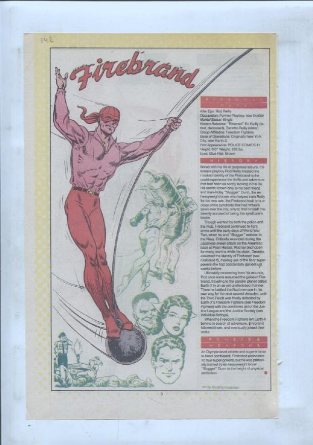 Ficha personaje DC Comics numero 142: Firebrand y The Fiddler
