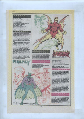 Ficha personaje DC Comics numero 141: The Firebug + Firefly y Fire Brand