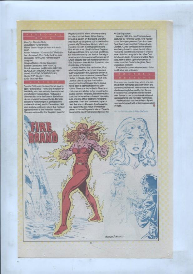 Ficha personaje DC Comics numero 141: The Firebug + Firefly y Fire Brand