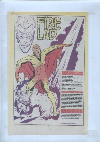 Ficha personaje DC Comics numero 139: Fire Lad y Fire Jade