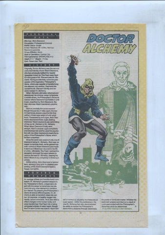 Ficha personaje DC Comics numero 130: Doctor Alchemy y Doctor Bedlam