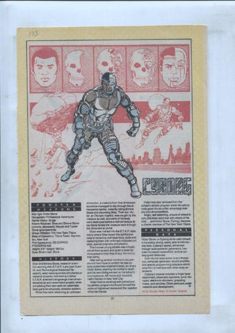 Ficha personaje DC Comics numero 123: Cyborg y Cyclotron