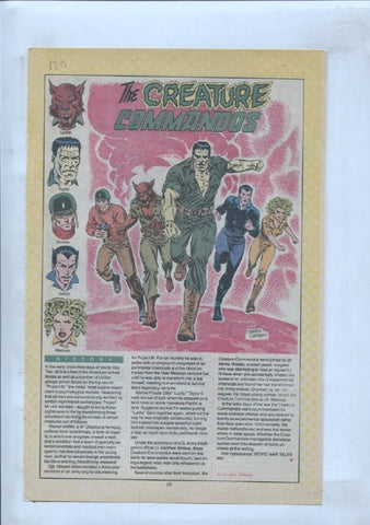 Ficha personaje DC Comics numero 120: The Creature Commandos y Creeper
