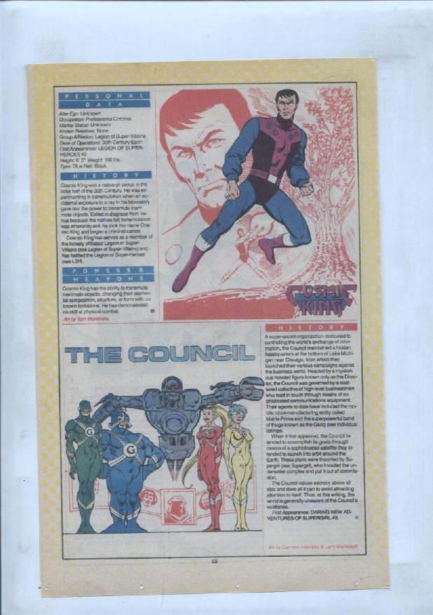 Ficha personaje DC Comics numero 118: Cosmic Boy y Cosmic King y The Council