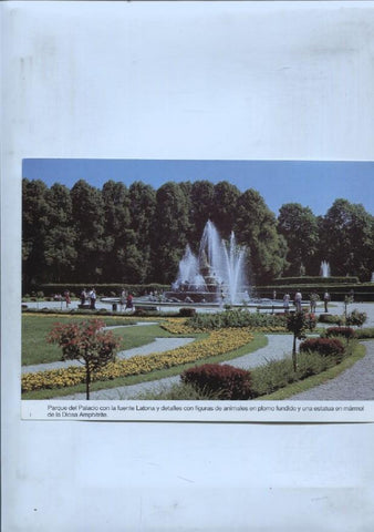 lamina souvenir del palacio Herrenchiemsee: Parque del palacio con la fuente Latona