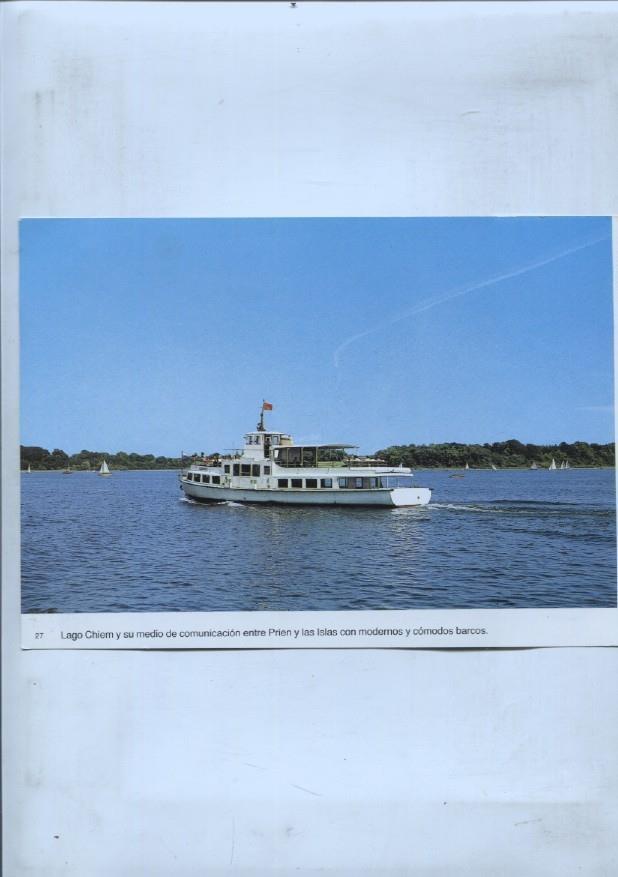 lamina souvenir del palacio Herrenchiemsee: Castillo Neuschwanstein y Lago Chiem