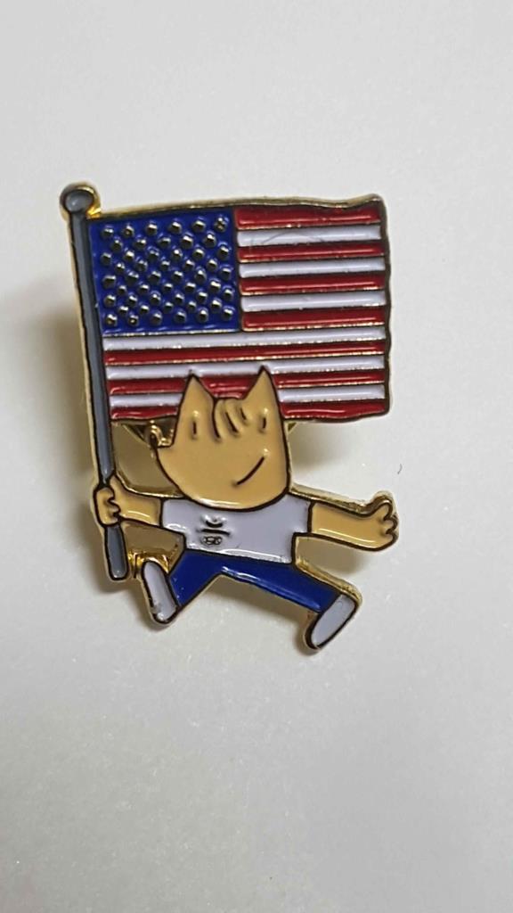 Pins: Cobi con la bandera de USA, Mascota de las Olimpiadas de Barcelona 1992