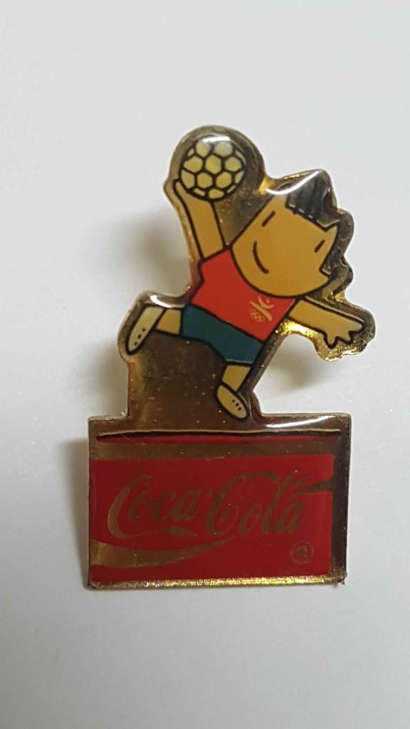 Pins: Cobi balonmano, Coca Cola. Mascota de las Olimpiadas de Barcelona 1992