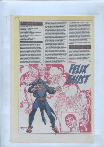 Ficha personaje DC Comics numero 144: Felix Faust + Felicity