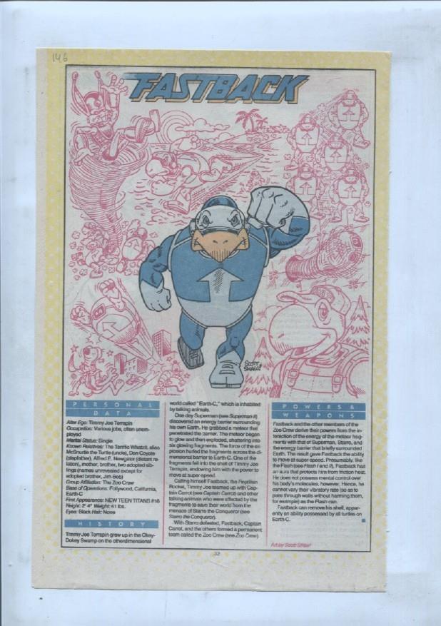 Ficha personaje DC Comics numero 146: Fastback + The Fadeaway Man