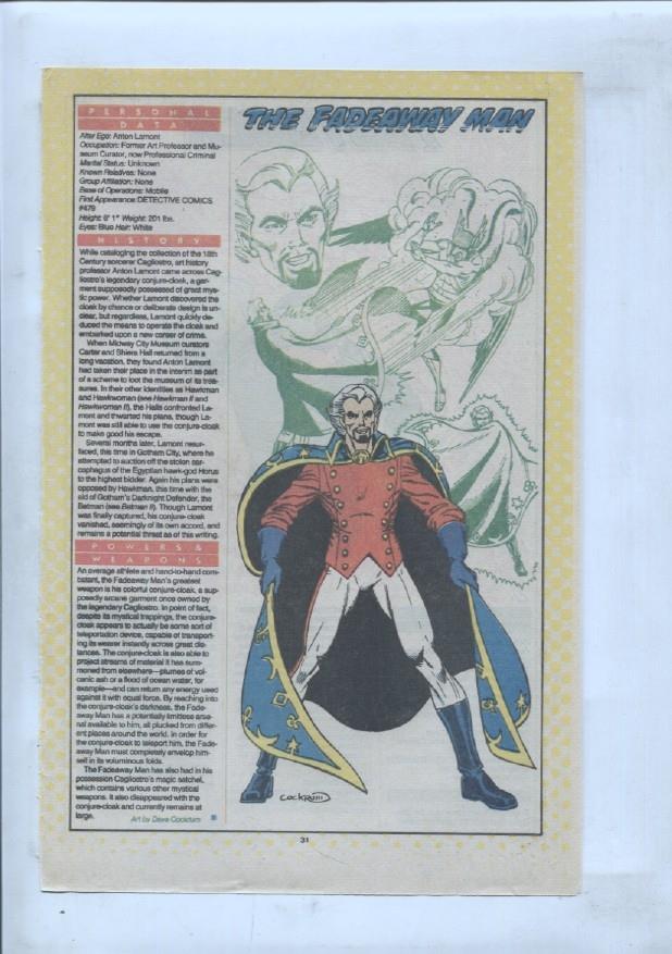 Ficha personaje DC Comics numero 146: Fastback + The Fadeaway Man