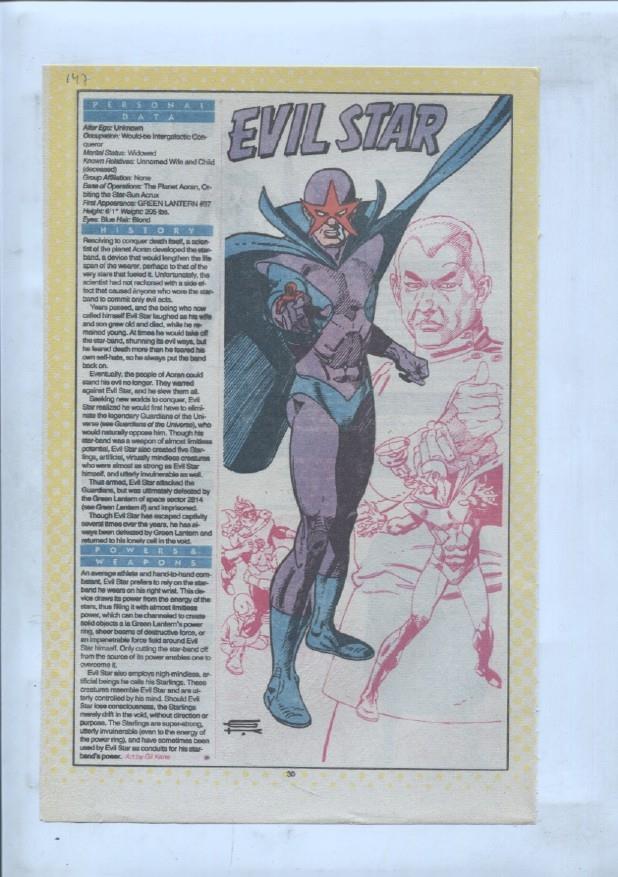 Ficha personaje DC Comics numero 147: Evil Star + Enforger + The Eradicator