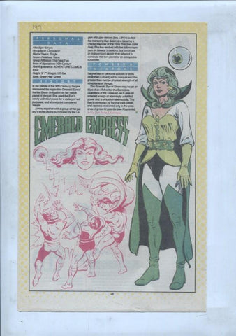 Ficha personaje DC Comics numero 149: Emerald Empress + El papagayo + Elv