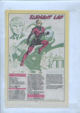 Ficha personaje DC Comics numero 150: The Elongated Man + Element Lad 