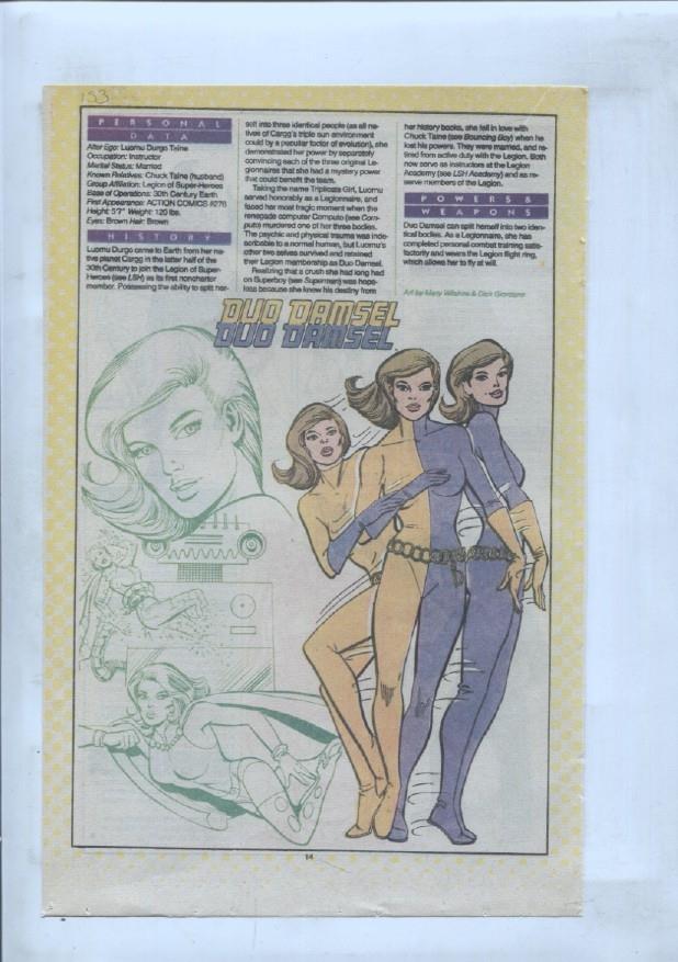 Ficha personaje DC Comics numero 153: Duo Damsel + The Duke of Deception + The Dummy
