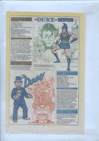 Ficha personaje DC Comics numero 153: Duo Damsel + The Duke of Deception + The Dummy