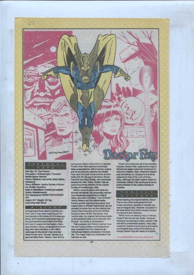 Ficha personaje DC Comics numero 161: Doctor Fate + Doctor Double X