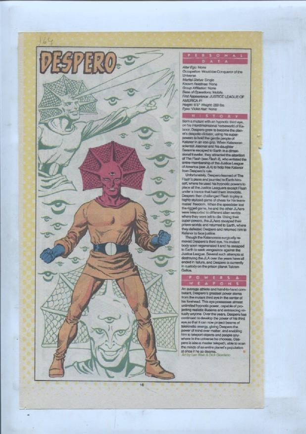 Ficha personaje DC Comics numero 164: Despero + Desaad