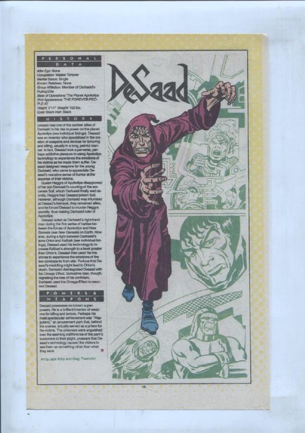 Ficha personaje DC Comics numero 164: Despero + Desaad