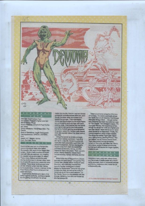 Ficha personaje DC Comics numero 165: Demonia + The Demon