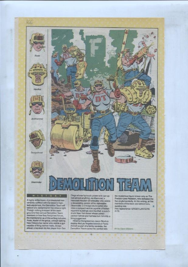 Ficha personaje DC Comics numero 166: Demolition Team + Deimos