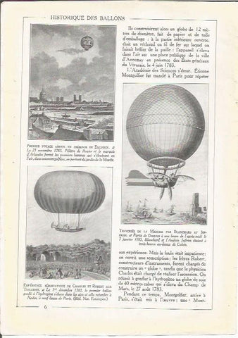 LAMINA 25678: Globos de Dauphin, Blanchard y Charles
