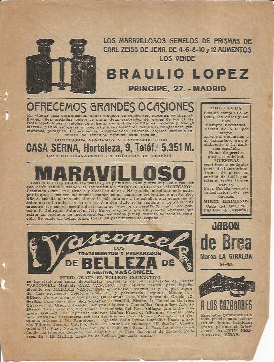 LAMINA 25720: Publicidad de Jabon de Brea y Vasconcel