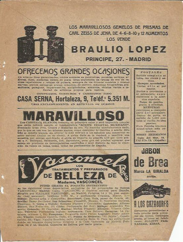 LAMINA 25720: Publicidad de Jabon de Brea y Vasconcel