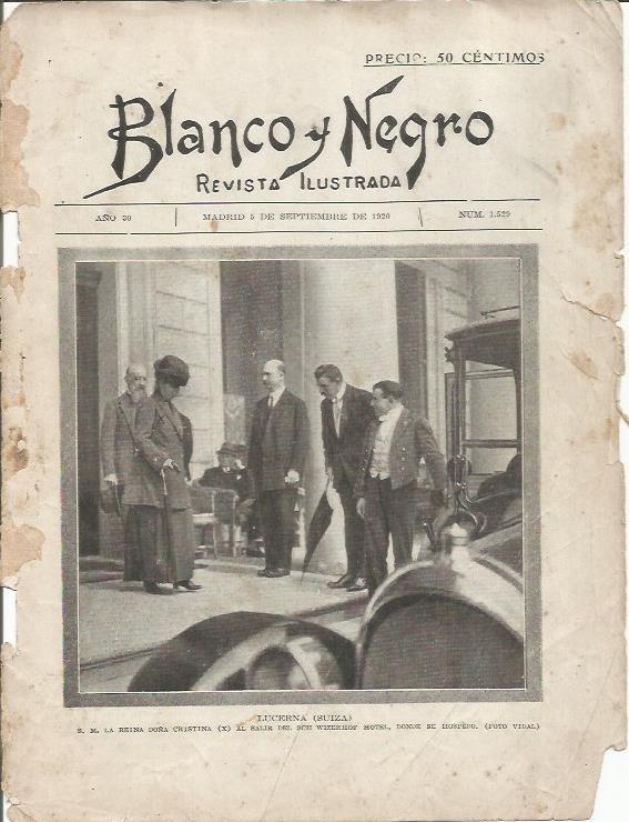 LAMINA 25704: Portada de la revista Blanco y Negro de 5 de septiembre de 1920