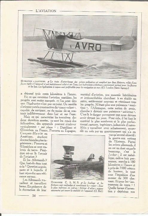 LAMINA 25699: Hidroavion en Flotteurs