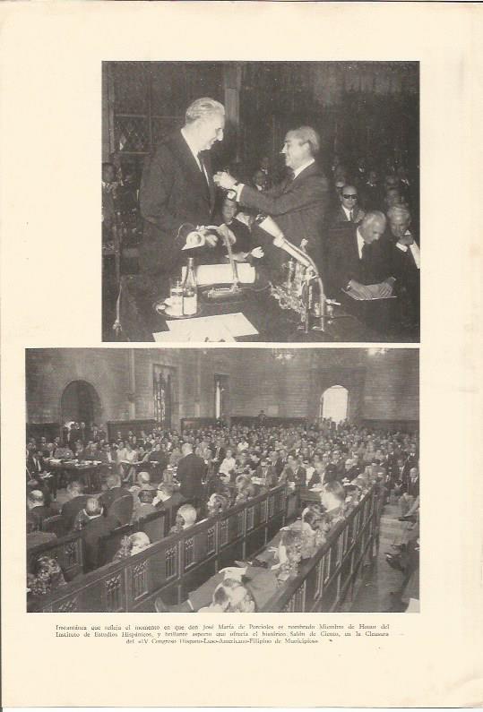 LAMINA 25619: Jose Maria de Porcioles nombrado Miembro de Honor del Instituto de Estudios Hispanicos
