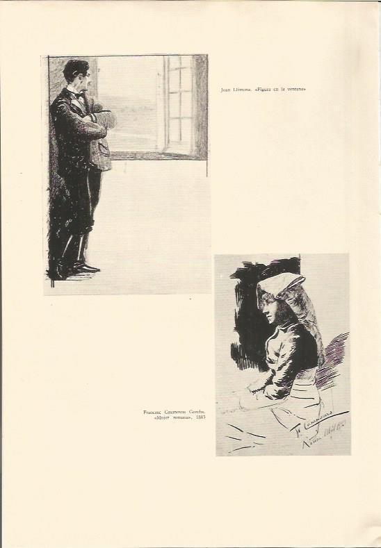 LAMINA 25609: Figura en la ventana, de Llimona y Mujer romana, por F. Casanovas