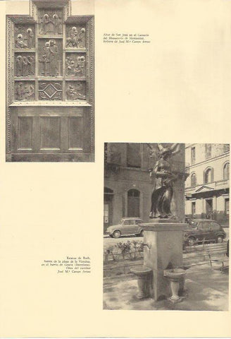 LAMINA 25654: Altar de San Jose en Montserrat y Estatua de Ruth en la plaza Virreina de Barcelona