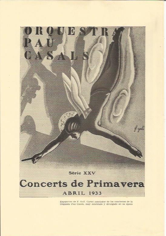 LAMINA 25635: Cartel publicitario de la Orquesta Pau Casals