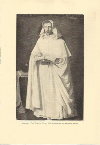 LAMINA 25633: Fray Jeronimo Perez, por Zurbaran