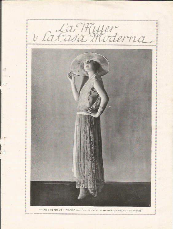 LAMINA 25816: Vestido de encaje y crepe