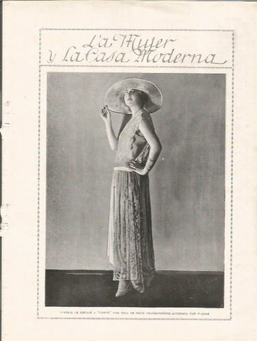 LAMINA 25816: Vestido de encaje y crepe