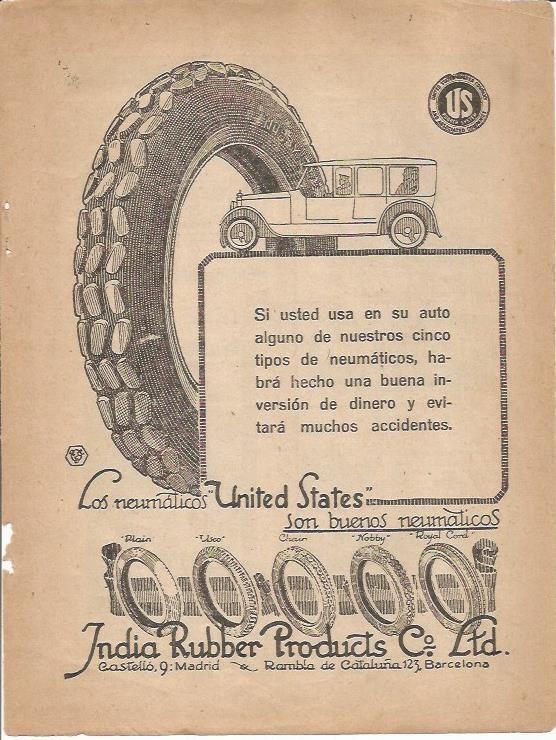 LAMINA 25758: Publicidad de neumaticos India Rubber Products
