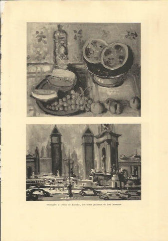 LAMINA 25592: Bodegon y Plaza de España, por Jose Monpou