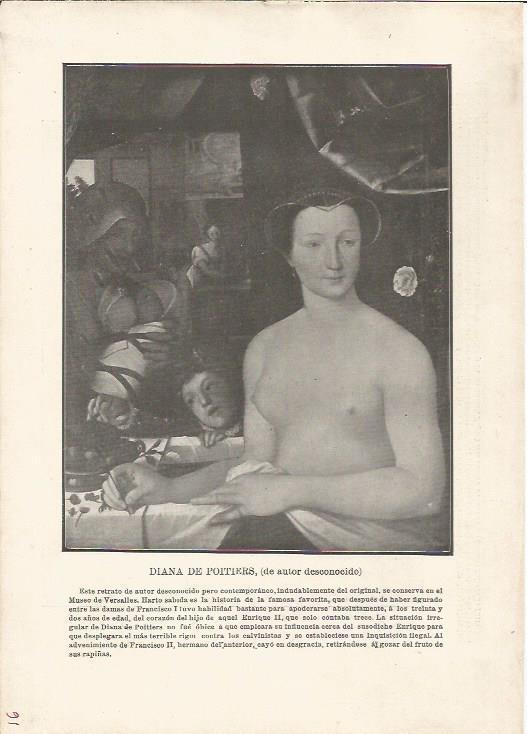 LAMINA 25414: Diana de Poitiers, autor desconocido