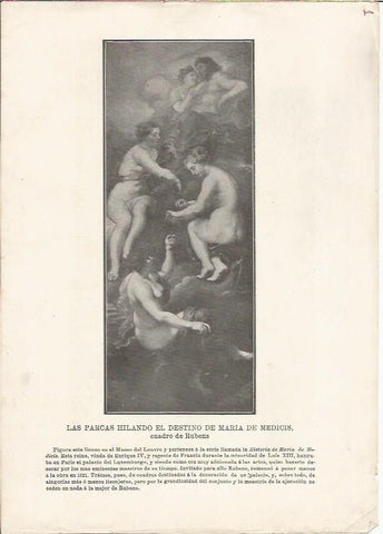 LAMINA 25429: Las parcas hilando el destino de Maria de Medicis, por Rubens