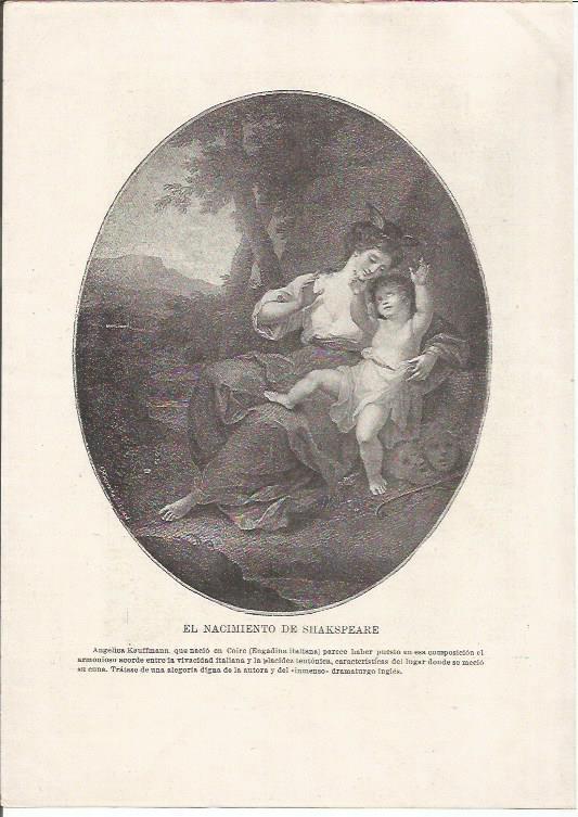 LAMINA 25455: El nacimiento de Shakespeare, por Angelica Kauffmann