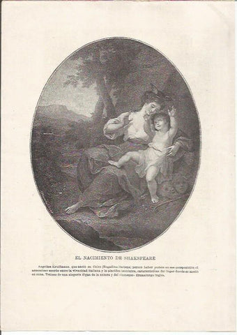 LAMINA 25455: El nacimiento de Shakespeare, por Angelica Kauffmann
