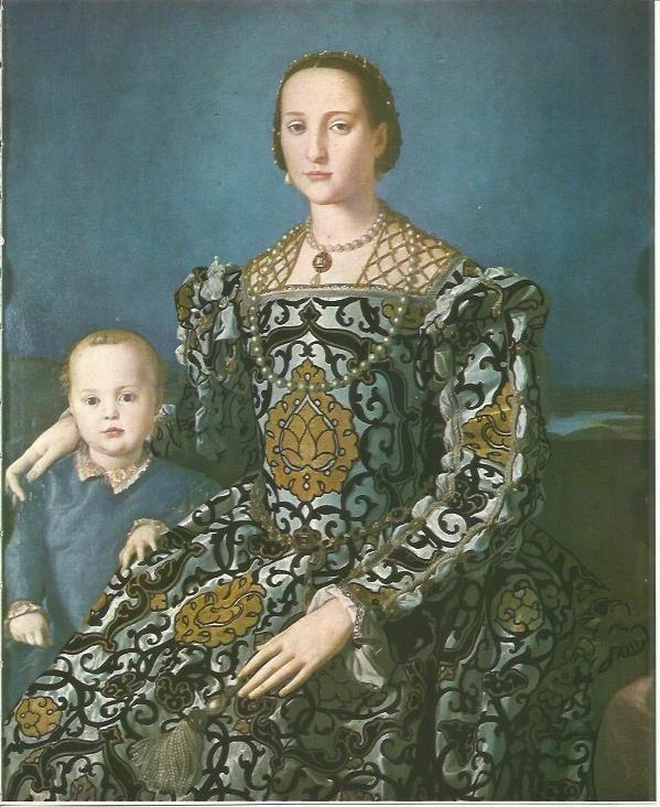 LAMINA 25378: Retrato de Leonor de Toledo con su hijo Juan, por Bronzino