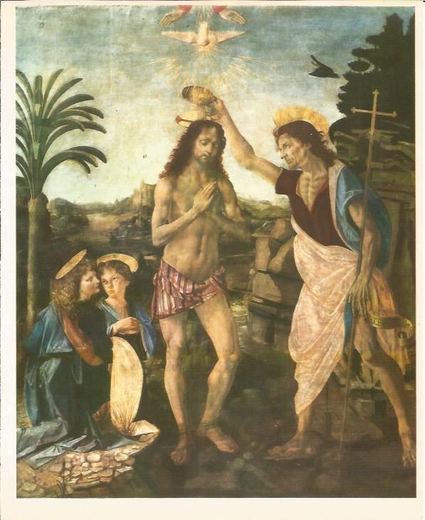 LAMINA 25376: Bautismo de Jesus, por Andrea del Verrocchio