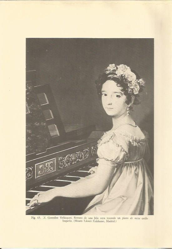 LAMINA 25538: Retrato de mi hija tocando el piano, por Z. Gonzalez Velazquez